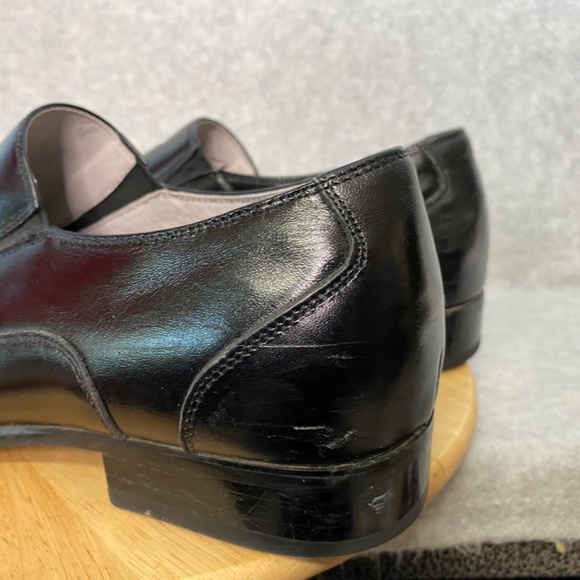 Stacy Adams Size 10M Black Leather Square Toe Slip On Loafer Shoes - Picture 8 of 16